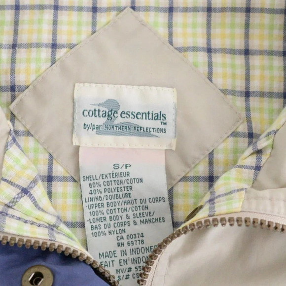 Vintage Cottage Essentials Beige Zip Up Lightweight Jacket Size Small - Picture 7 of 14